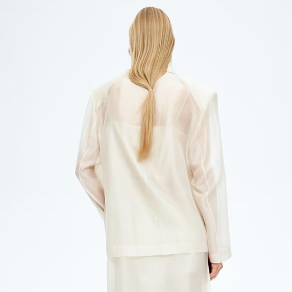 ❗️PRICE FIRM❗️ H&M EDITION OVERSIZED SHEER BLAZER SIZE M - Picture 8 of 16